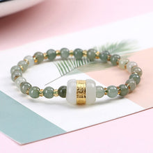 Load image into Gallery viewer, Lokaloca Handcrafted Natural Gradient Hetian Jade Beaded Charm Bracelet
