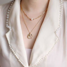 Load image into Gallery viewer, Tenderness French Design 18k Gold Plated Ginkgo Pearl Pendant Necklace
