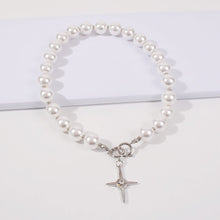 Load image into Gallery viewer, Elegant Pearl Beaded Cross Pendant Choker Necklaces
