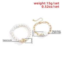 Load image into Gallery viewer, 2Pcs/1Set Double Layered Baroque Pearl Charm Bracelet Sets For Women
