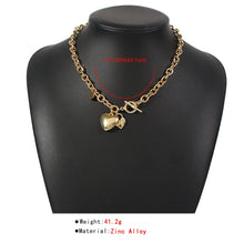 Load image into Gallery viewer, Sweetheart Vintage Cuban Link Toggle Clasp Double Heart Pendant Necklace
