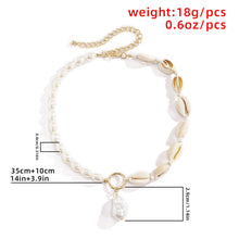 Load image into Gallery viewer, Half Shell Half Pearl Beaded Baroque Pearl Pendant Choker Clavicle Chain Necklace
