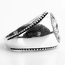 Load image into Gallery viewer, Designer Eye of God Thai Silver Opening Adjustable Ring Retro Men&#39;s Jewelry
