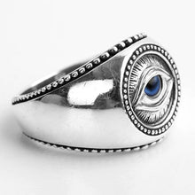 Load image into Gallery viewer, Designer Eye of God Thai Silver Opening Adjustable Ring Retro Men&#39;s Jewelry
