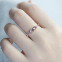 Load image into Gallery viewer, Designer Craft Silver Inlaid Natural Amethyst Opening Adjustable Ring Elegant Charm Creative Retro Female  Jewelry
