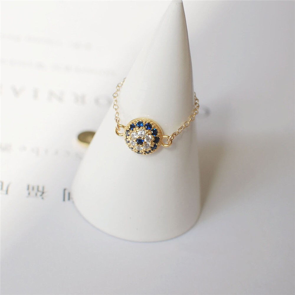 Designer Creative Silver Inlaid Lab Diamond Blue Crystal Soft Chain Opening Adjustable Ring Retro Compact Charm Lady Brand  Jewelry