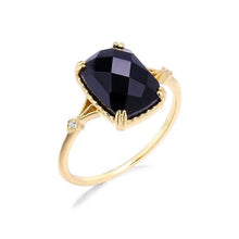 Load image into Gallery viewer, Designer Faceted Craftsmanship Silver Inlaid Black Agate Opening Adjustable Ring Elegant Charm Creative Retro Jewelry
