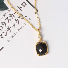 Load image into Gallery viewer, Designer Original Japanese Black Agate Pendant Necklace Retro Luxury Charm Female Silver Jewelry
