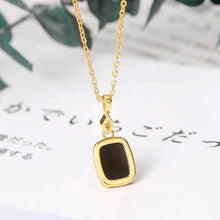 Load image into Gallery viewer, Designer Original Japanese Black Agate Pendant Necklace Retro Luxury Charm Female Silver Jewelry
