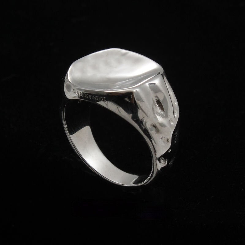 Designer Original Thai Silver Irregular Concave Opening Adjustable Ring Hip-hop Popular Ladies Jewelry