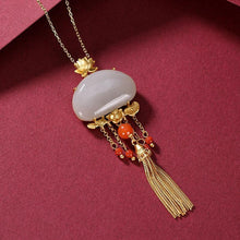 Load image into Gallery viewer, Designer Original Craftsmanship Inlaid Natural Fine Jade Palace Necklace Pendant Ladies Jewelry
