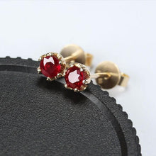 Load image into Gallery viewer, Designer Original Craftsmanship Unique Inlaid Lab Ruby Face Earrings Light Luxury Charm Women&#39;s Brand Silver Jewelry
