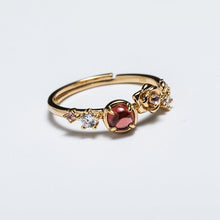 Load image into Gallery viewer, Designer Original Garnet Rose Opening Adjustable Ring Vintage Style Retro Elegant Luxury Charm Female Jewelry
