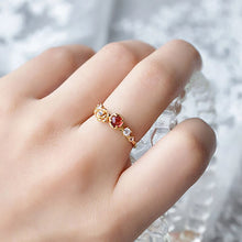 Load image into Gallery viewer, Designer Original Garnet Rose Opening Adjustable Ring Vintage Style Retro Elegant Luxury Charm Female Jewelry
