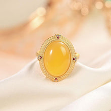 Load image into Gallery viewer, Lokaloca Original Natural Fine Yellow Jade Opening Adjustable Ring
