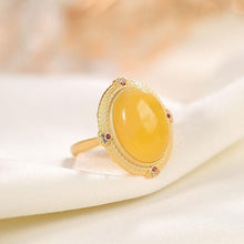 Load image into Gallery viewer, Lokaloca Original Natural Fine Yellow Jade Opening Adjustable Ring
