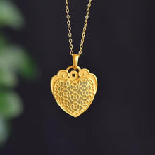 Load image into Gallery viewer, Designer Original Natural Fine Jade Heart Shaped Necklace Pendant Classical Vintage Style Ladies Jewelry
