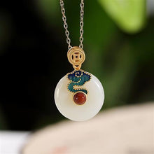 Load image into Gallery viewer, Designer Original Natural Fine White Jade Pendant Necklace Vintage Unique Craftsmanship Jewelry
