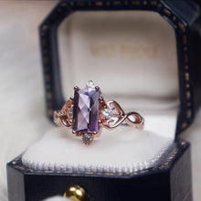 Load image into Gallery viewer, Designer Original Natural  Amethyst Opening Adjustable Ring Elegant Charm Creative Retro Female Silver Jewelry
