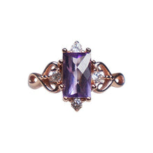 Load image into Gallery viewer, Designer Original Natural  Amethyst Opening Adjustable Ring Elegant Charm Creative Retro Female Silver Jewelry
