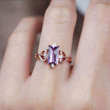 Load image into Gallery viewer, Designer Original Natural  Amethyst Opening Adjustable Ring Elegant Charm Creative Retro Female Silver Jewelry
