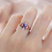 Load image into Gallery viewer, Designer Original Natural  Amethyst Opening Adjustable Ring Elegant Charm Creative Retro Female Silver Jewelry
