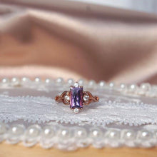 Load image into Gallery viewer, Designer Original Natural  Amethyst Opening Adjustable Ring Elegant Charm Creative Retro Female Silver Jewelry
