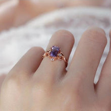 Load image into Gallery viewer, Designer Original Natural  Amethyst Opening Adjustable Ring Elegant Charm Creative Retro Female Silver Jewelry
