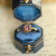 Load image into Gallery viewer, Designer Original Natural Amethyst Square Opening Adjustable Ring Vintage Retro Elegant Luxury Charm Jewelry
