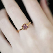 Load image into Gallery viewer, Designer Original Natural Amethyst Square Opening Adjustable Ring Vintage Retro Elegant Luxury Charm Jewelry
