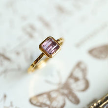 Load image into Gallery viewer, Designer Original Natural Amethyst Square Opening Adjustable Ring Vintage Retro Elegant Luxury Charm Jewelry
