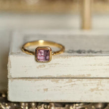 Load image into Gallery viewer, Designer Original Natural Amethyst Square Opening Adjustable Ring Vintage Retro Elegant Luxury Charm Jewelry
