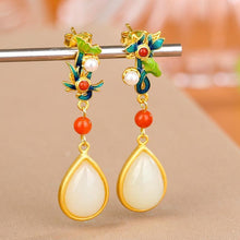 Load image into Gallery viewer, Designer Original White Jade Drop Earrings Exquisite Charm and Luxury Ladies Accessories
