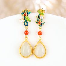 Load image into Gallery viewer, Designer Original White Jade Drop Earrings Exquisite Charm and Luxury Ladies Accessories
