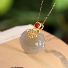 Load image into Gallery viewer, Designer Original Fine Purple Jade Retro  Wishful Necklace Pendant Lady Silver Jewelry
