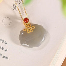 Load image into Gallery viewer, Designer Original Fine Purple Jade Retro  Wishful Necklace Pendant Lady Silver Jewelry
