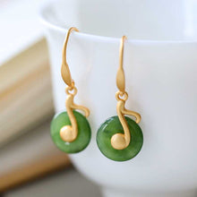 Load image into Gallery viewer, Lokaloca Designer Original Fine Jade Music Charm Earrings
