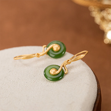 Load image into Gallery viewer, Lokaloca Designer Original Fine Jade Music Charm Earrings
