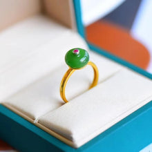 Load image into Gallery viewer, Designer Original New Fine Jade Opening Adjustable Ring Simple Fashion Ladies Silver Jewelry
