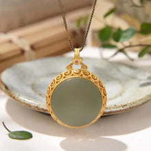 Load image into Gallery viewer, Designer Original Craftsmanship Inlaid Fine Jade Necklace Pendant Vintage Style Jewelry
