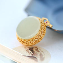 Load image into Gallery viewer, Designer Original Craftsmanship Inlaid Fine White Jade Necklace Pendant Vintage Style Jewelry
