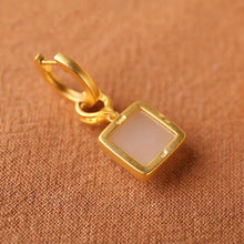 Load image into Gallery viewer, Lokaloca Original Fine White Jade Square Earrings
