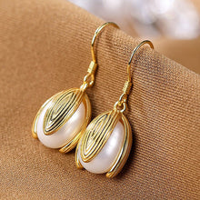 Load image into Gallery viewer, Designer Original Craftsmanship Inlaid Pearl Earrings Exquisite Ladies Silver Jewelry
