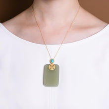 Load image into Gallery viewer, Lokaloca Original Rectangular Natural Fine Jade Pendant Necklace
