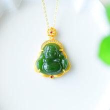 Load image into Gallery viewer, Lokaloca Original Natural Fine Jade Buddha Pendant Necklace
