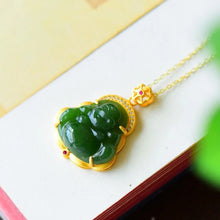 Load image into Gallery viewer, Lokaloca Original Natural Fine Jade Buddha Pendant Necklace
