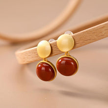 Load image into Gallery viewer, Designer Original Inlaid Natural Southern Red Agate Retro Simple Lady Silver Jewelry
