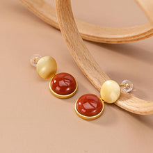 Load image into Gallery viewer, Designer Original Inlaid Natural Southern Red Agate Retro Simple Lady Silver Jewelry
