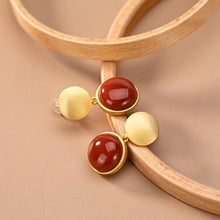 Load image into Gallery viewer, Designer Original Inlaid Natural Southern Red Agate Retro Simple Lady Silver Jewelry
