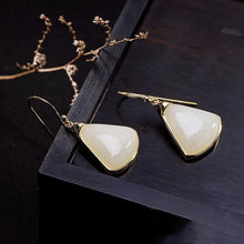 Load image into Gallery viewer, Lokaloca Original Natural White Jade Drop Earrings
